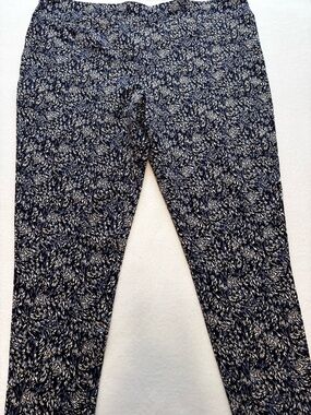 Terra & Sky 2X Plus High Rise Leggings Navy Abstract Print Stretch